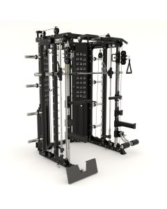 G15® Compact All-In-One Trainer - Máquina Smith, Rack + Doble Polea (Relación de Cable 2:1 y 4:1) + 260 Kg de Placas Incluídos - Edición Compacta